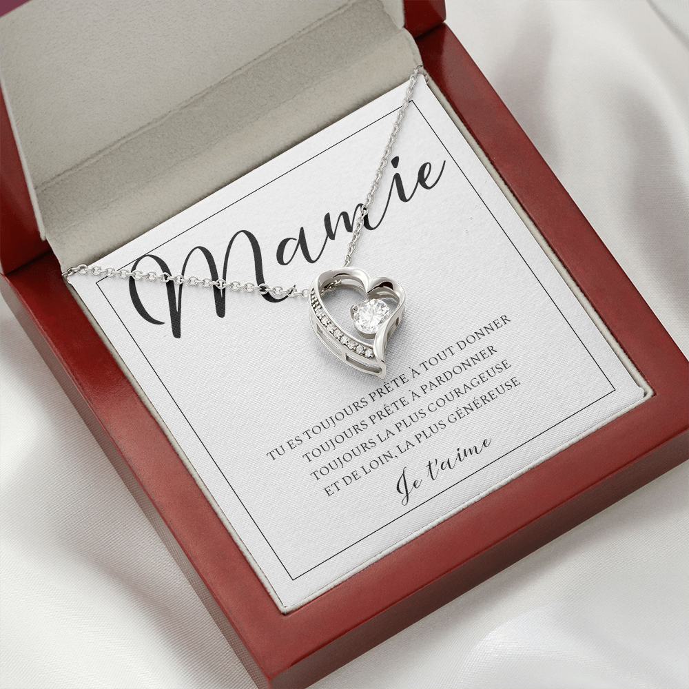 Cadeau Mamie, Cadeau Grand Mere - Cadre Coeur En Roses Éternelles